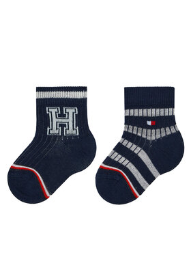 Tommy Hilfiger Tommy Hilfiger Zestaw 2 par wysokich skarpet dziecięcych 701224996 Granatowy
