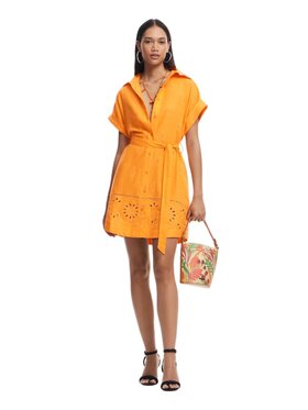 Desigual Desigual Sukienka letnia Abito avinyon Pomarańczowy Regular Fit