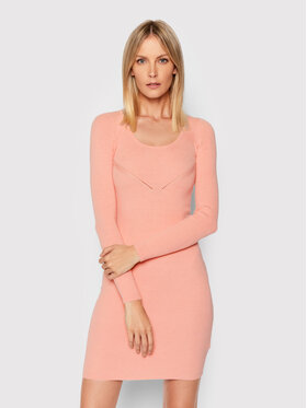 Guess Guess Трикотажна сукня Gloria W1BK29 Z2V40 Рожевий Slim Fit