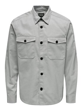 Only & Sons Only & Sons Camicia ONSMILO OVR MERCERIZED TWILL LS SHIRT Grigio Regular Fit
