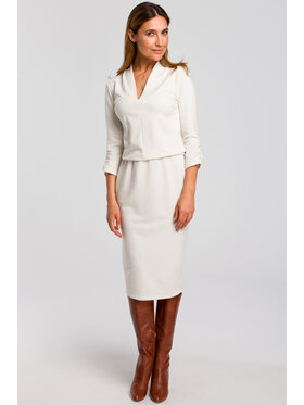 Stylove Stylove Sukienka codzienna S194 Biały Regular Fit