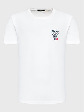 Kaotiko Kaotiko T-Shirt Life Is Too Short AL025-01-G002 Weiß Regular Fit
