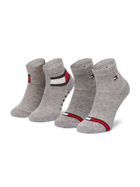 Tommy Hilfiger Tommy Hilfiger Zestaw 2 par wysokich skarpet dziecięcych 100002319 Szary