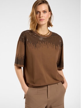 Elena Mirò Elena Mirò T-Shirt G315Z100523N022 Brązowy Regular Fit