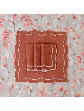 Roseberry Home Roseberry Home Serwetki haftowane Rust Onde Brązowy