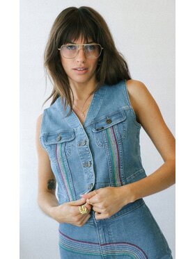 Lee Lee Kamizelka Pride Rainbow Vest Niebieski Basic Fit