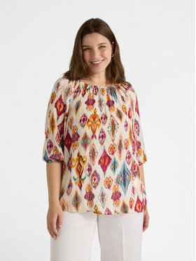 Fiorella Rubino Fiorella Rubino Bluzka 2848T102397N0R2 Écru Boxy Fit