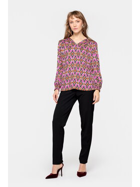 EMOI EMOI Bluzka elegancka w oryginalny wzór Kolorowy Feminine Fit