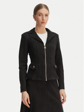 Rinascimento Rinascimento Geacă din imitație de piele CFC0127914003 Negru Slim Fit