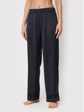 Simone Pérèle Simone Pérèle Pantalon de pyjama Satin Secrets 23H660 Bleu marine Relaxed Fit