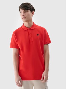 4F 4F Polokošeľa 4FWSS25TPTSM407-62S Červená Regular Fit