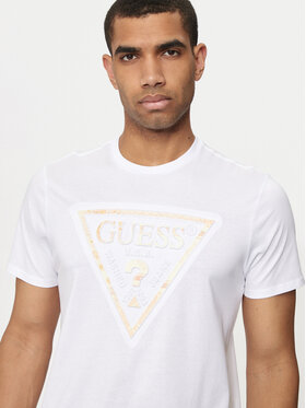 Guess Majica M4YI86 K9RM1 Bela Slim Fit