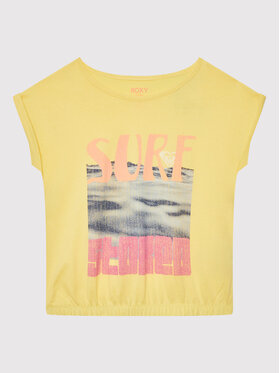 Roxy Roxy Majica Everything I Want ERGZT03869 Rumena Relaxed Fit