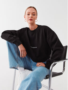 Calvin Klein Jeans Calvin Klein Jeans Majica dugih rukava J20J220689 Crna Relaxed Fit