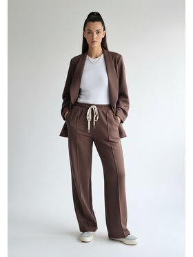 FIGL FIGL Komplet marynarka i spodnie materiałowe M1254 Brązowy Regular Fit