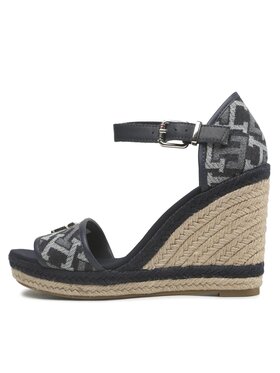 Tommy Hilfiger Espadrile Th Monogram Denim Wedge FW0FW06935 Tamnoplava