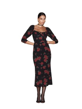 LE PRIVÉ LE PRIVÉ Sukienka codzienna SIENNS FLEUR NOIR Czarny Relaxed Fit