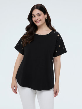 Fiorella Rubino Fiorella Rubino T-Shirt G05BL008942N033 Czarny Regular Fit