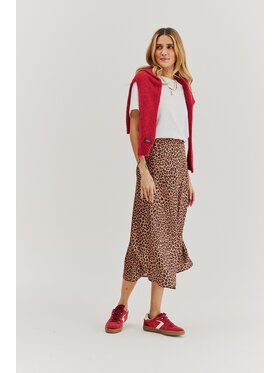 NAOKO NAOKO Midi sukňa Wild Instinct Hnedá Regular Fit