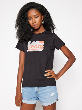 Lee Lee T-Shirt Crew Neck L41LYG01 112109066 Czarny Regular Fit