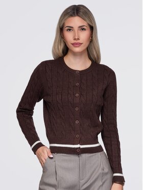 Ombre Ombre Svetr OW-SW-E0028 Hnědá Slim Fit