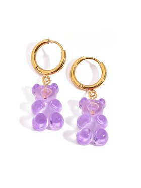 Fugart Fugart Kolczyki Kolczyki misie jelly love FUGJDE0203009-PE Fioletowy
