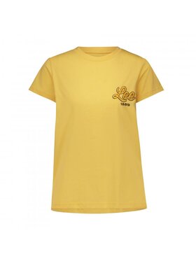 Lee Lee T-Shirt Small Logo Tee 112350197 Żółty Regular Fit