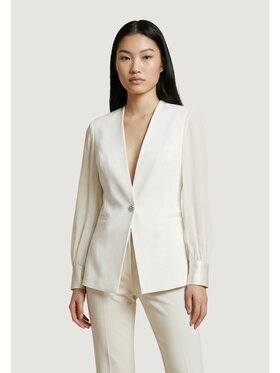 Artigli Artigli Giacca da donna MANICHE TRASPARENTI Bianco Blazer Fit