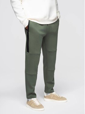 Ombre Ombre Spodnie dresowe OM-PASK-0281 Zielony Regular Fit