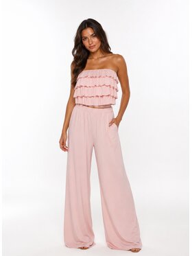 Agatha Studio Agatha Studio Komplet bluzka i spodnie A26LS-KA-K46 Różowy Slim Fit