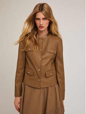 Motivi Motivi Giacca in similpelle R316Q000982N022 Écru Regular Fit