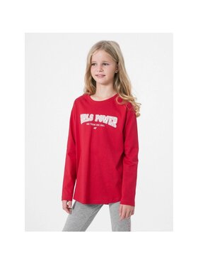 4F 4F Longsleeve HJZ22JTSDL002-62S Czerwony Regular Fit