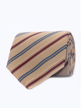 ELSNER ELSNER Krawat JEDWAB ŻAKARD A0021 Beżowy