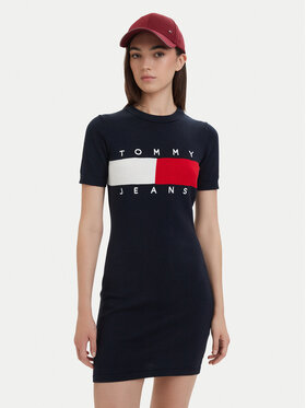 Tommy Jeans Tommy Jeans Igapäevane kleit Flag DW0DW22853 Tumesinine Slim Fit