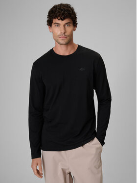 4F 4F Longsleeve BASIC+ Czarny Slim Fit
