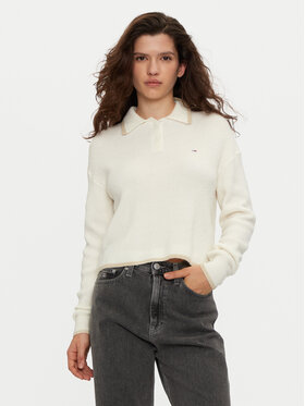 Tommy Jeans Tommy Jeans Pullover DW0DW19833 Écru Regular Fit