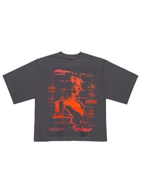 2005 2005 T-Shirt Vapour Soul Szary Oversize