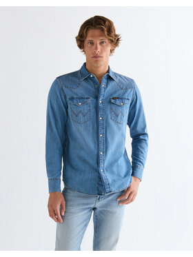Wrangler Wrangler Koszula WESTERN SHIRT Niebieski Regular Fit