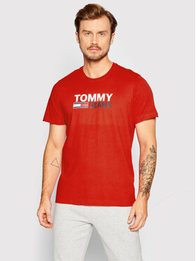 Tommy Jeans Tommy Jeans Tričko Corp Logo DM0DM15379 Červená Regular Fit