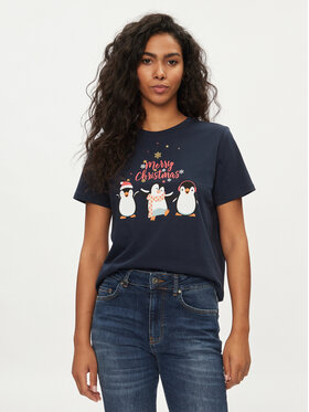 Pieces Pieces T-Shirt 17121020 Granatowy Regular Fit