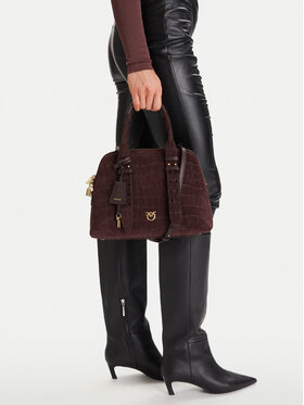 PINKO PINKO Ročna torba Bowling Bag Medium AI 25-26 PLTT 105906 A2YW Bordo rdeča