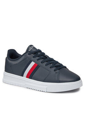 Tommy Hilfiger Superge Supercup Lth Stripes Ess FM0FM04895 Mornarsko Modra