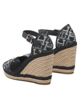 Tommy Hilfiger Espadrile Th Monogram Denim Wedge FW0FW06935 Tamnoplava