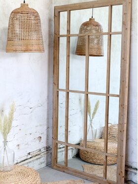 MIAhome MIAhome Lustro okno drewniane 200x100 cm Beżowy