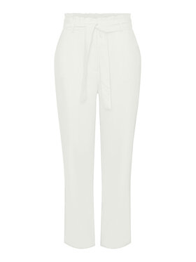Pieces Pieces Hlače iz tkanine 17133543 Écru Regular Fit