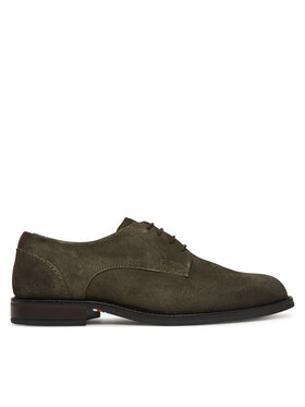 Tommy Hilfiger Tommy Hilfiger Κλειστά παπούτσια Corporate Dressy Suede Shoe FM0FM05969 Πράσινο