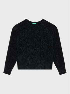 United Colors Of Benetton United Colors Of Benetton Пуловер 1027C101P Черен Regular Fit