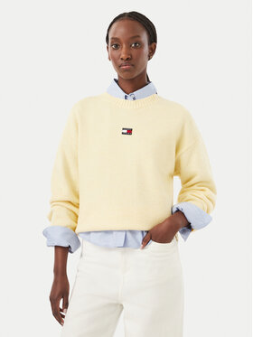 Tommy Jeans Tommy Jeans Sweter Fluffy Badge DW0DW23831 Żółty jasny Regular Fit