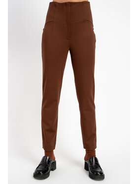 CLICK CLICK Kalhoty z materiálu 30-456 Hnědá Anatomic Fit