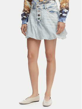 Desigual Desigual Jeansrock Fal Globo 26SWFD01 Blau Regular Fit